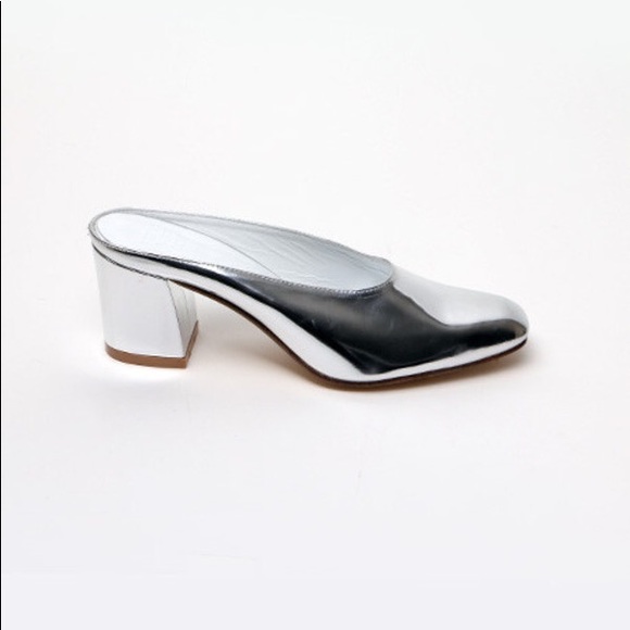 Maryam Nassir Zadeh Shoes - Maryam Nasser zadeh Silver metallic Mules SZ 9 /12
